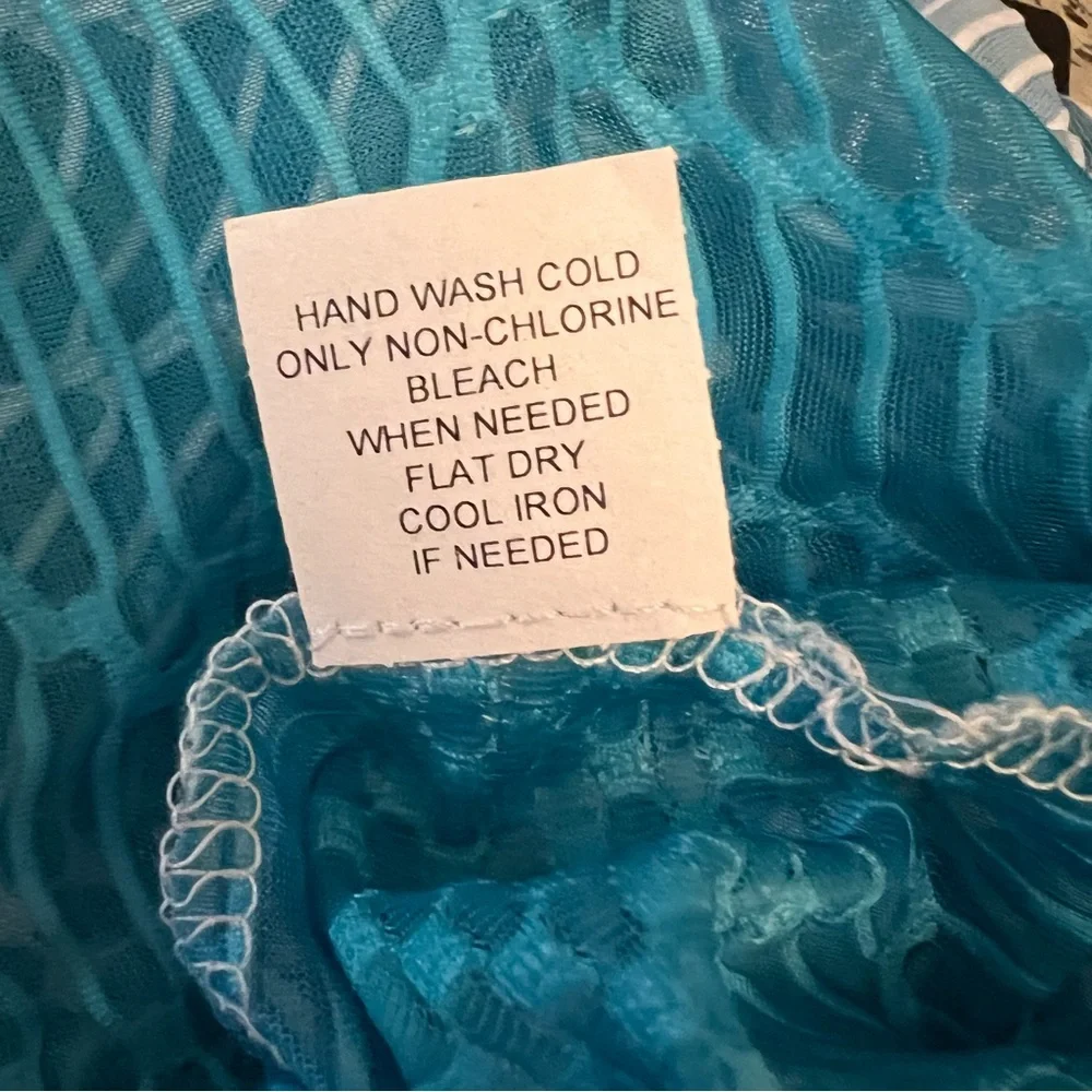 Porto Cruz Blue Ombré 3/4‎ Sleeve Lace Up Tunic Cover Up XL New with Tag - Picture 9 of 9